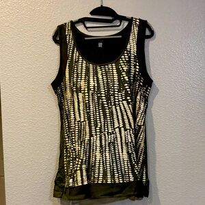 a.n.a Black and Cream Patterned Tank Top